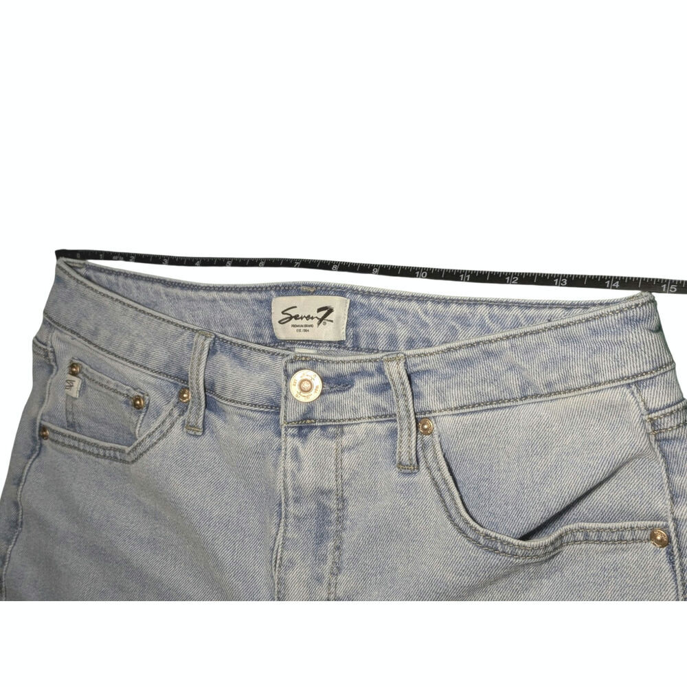 Seven7 90s Straight Leg Jeans Size 6 Key West Light Wash High Rise Ankle - Picture 14 of 15